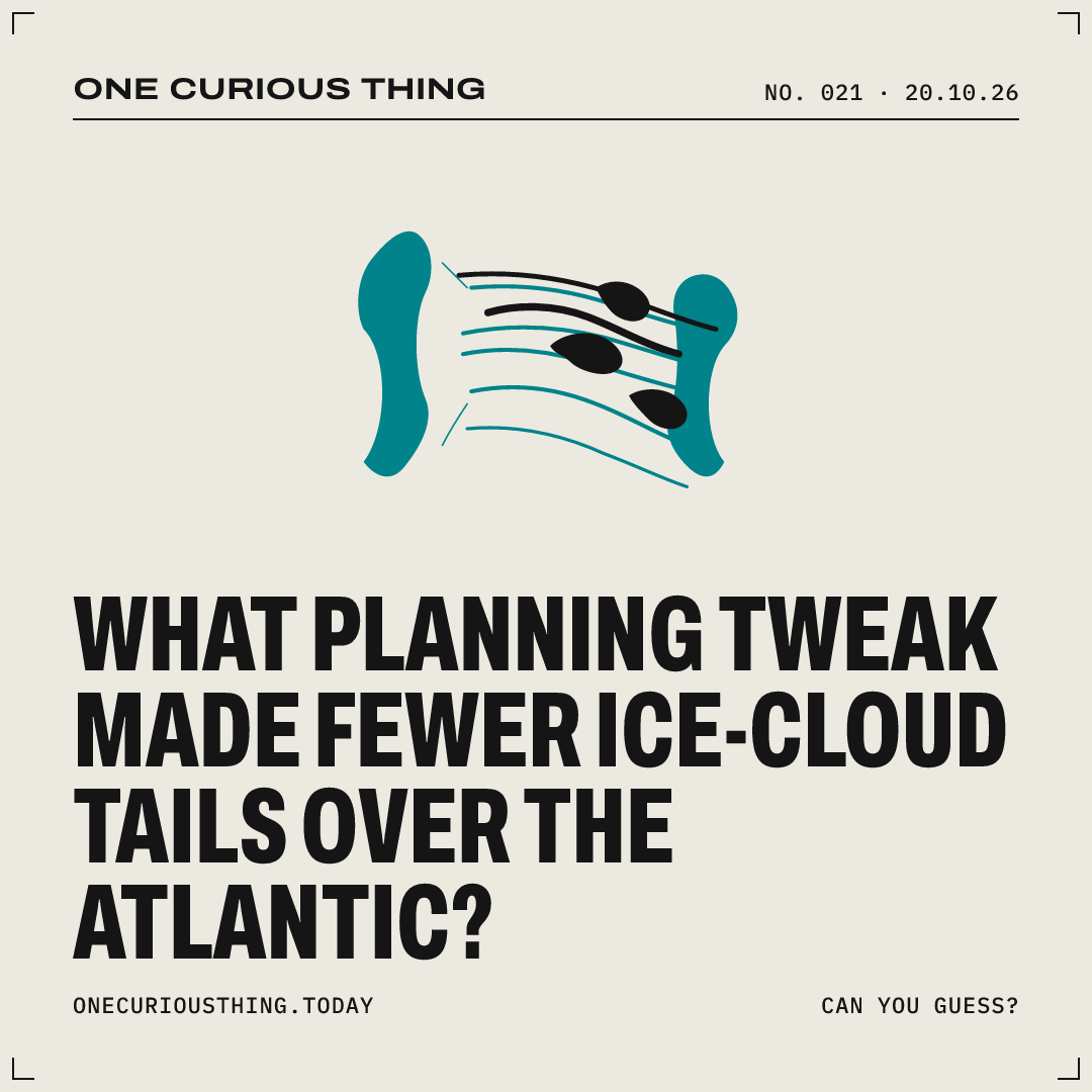 Poster asking: What planning tweak made fewer ice‑cloud tails over the Atlantic?