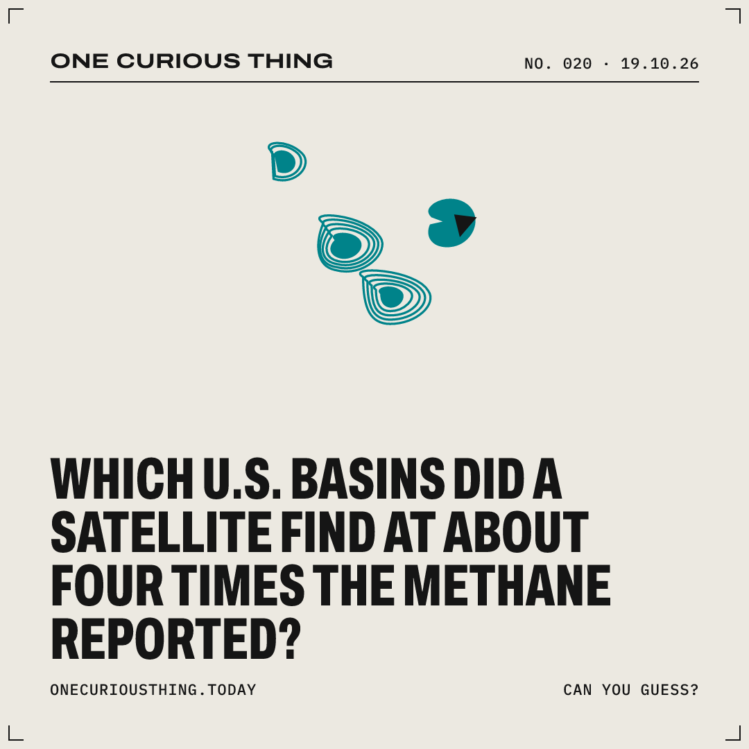 Poster asking: Which U.S. basins did a satellite find at about four times the methane reported?