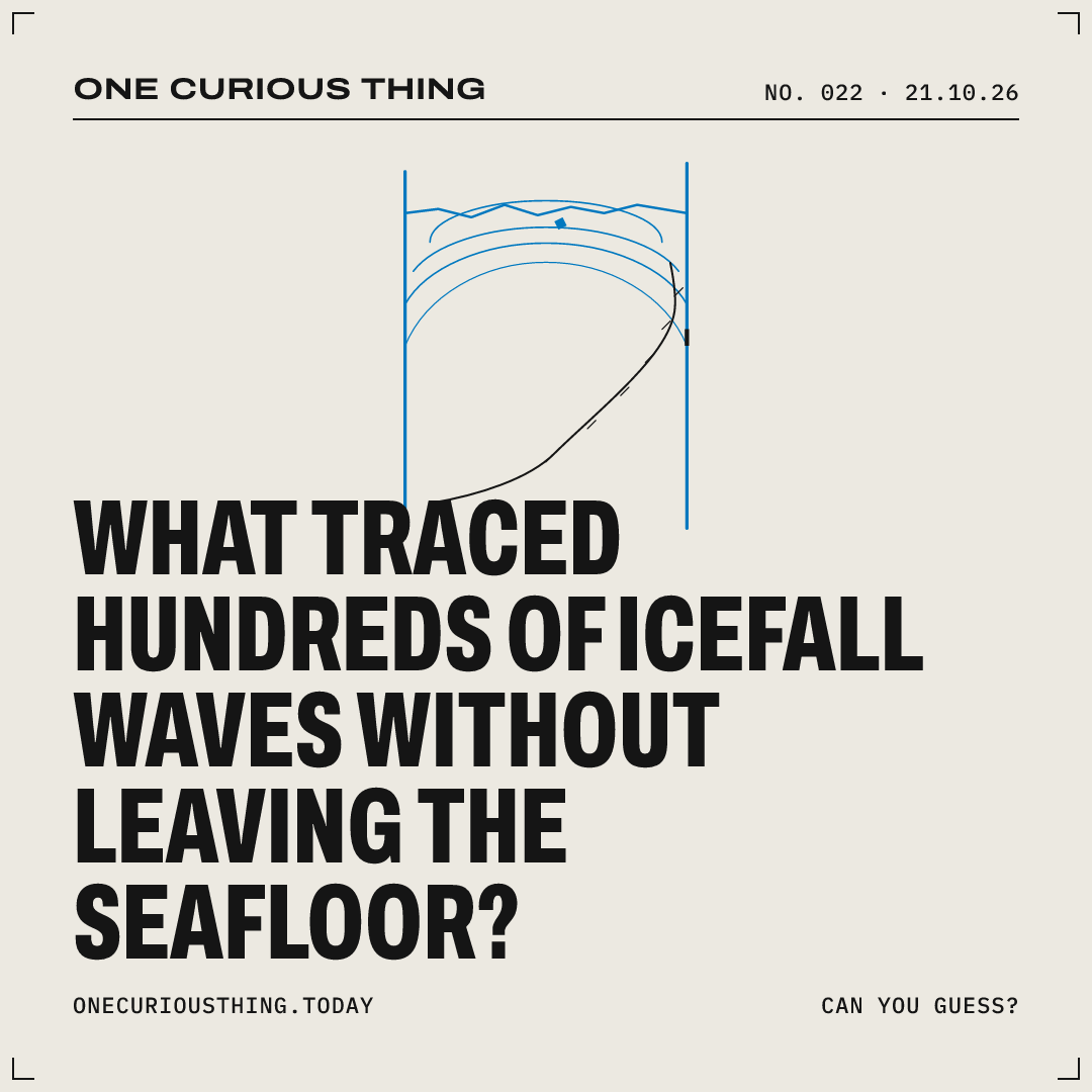 Poster asking: What traced hundreds of icefall waves without leaving the seafloor?